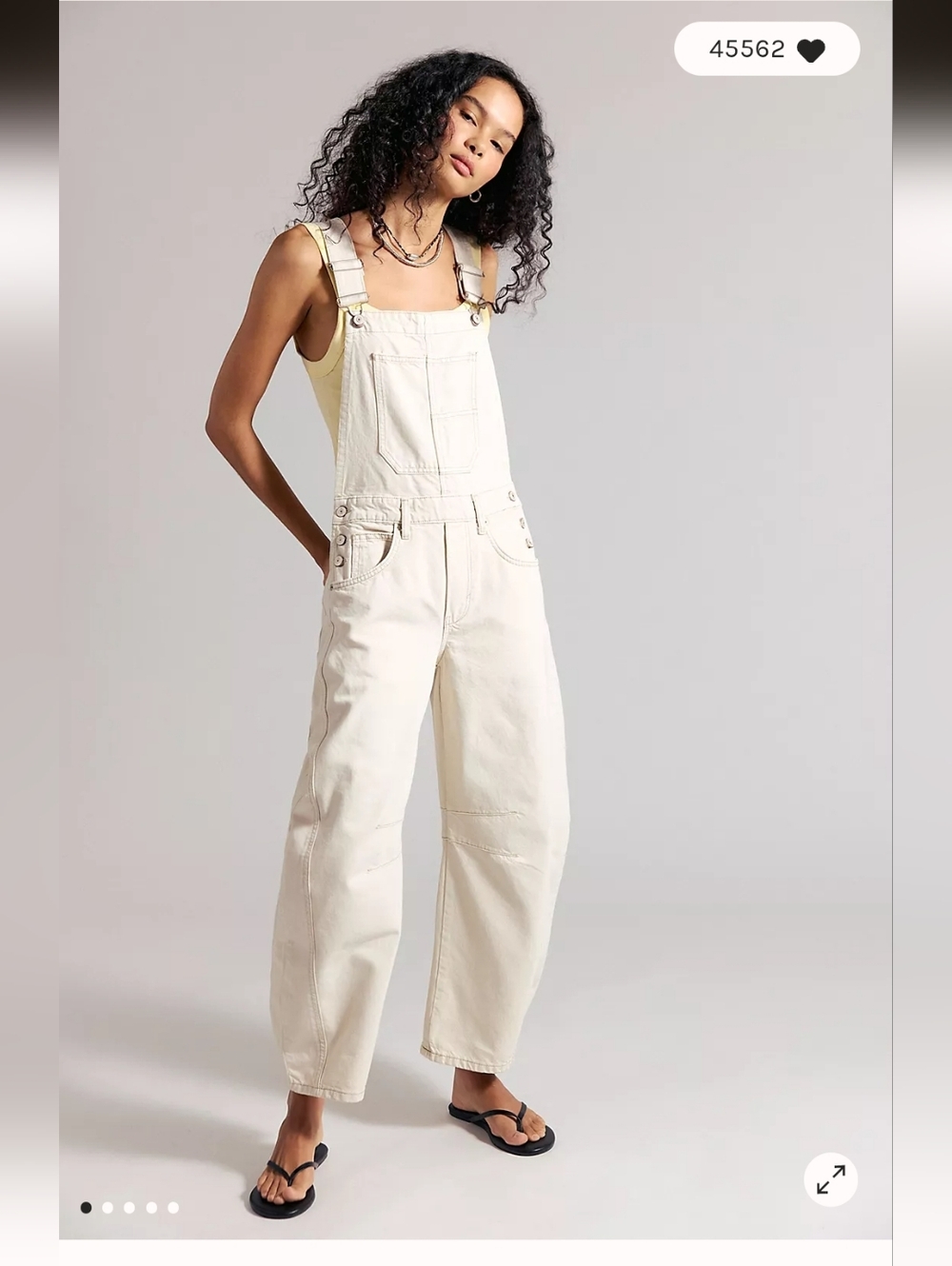 NWOT We The Free Good Luck Barrel Overalls ~ Milk
